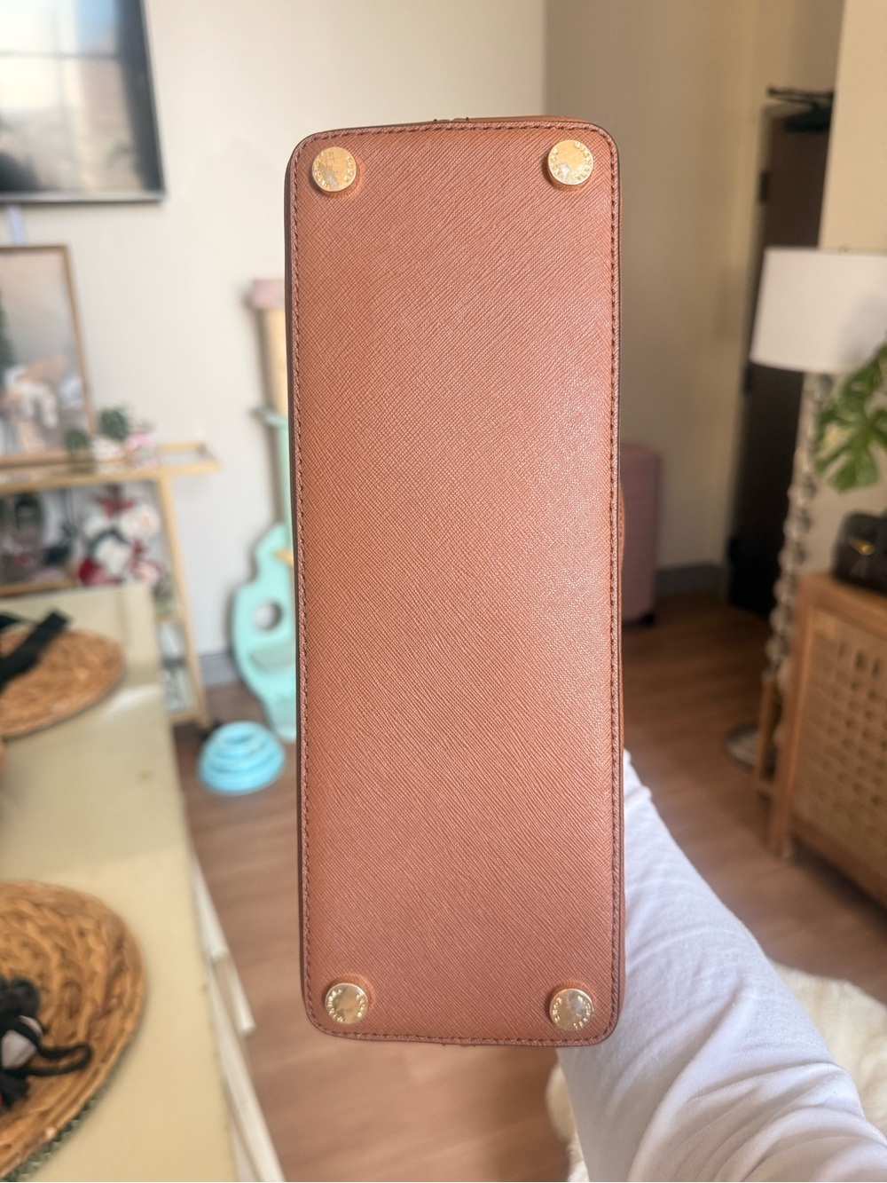 Michael Kors Cognac Saffiano Leather Satchel - Picture 7 of 7